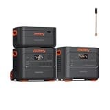 Jackery Explorer 2000 Plus Portable Power Station (2-Pack) with 1x Extra Battery & Parallel Connector, 6128Wh LiFePO4 Battery Pack, 6000W Max Output, Expandable Essential Home Backup Generator