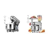 VIVOHOME Gray 660W 10 Speed 6 Quart Tilt-Head Stand Mixer and Silver 3 in 1 Multifunctional Stand Mixer 650W 6 Speed with Meat Grinder and Juice Blender