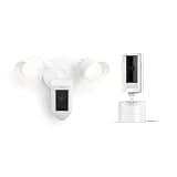 Ring Pan-Tilt Indoor Cam, White with Ring Floodlight Cam Wired Plus, White