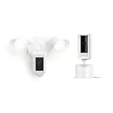 Ring Pan-Tilt Indoor Cam, White with Ring Floodlight Cam Wired Plus, White