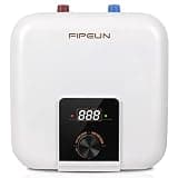 110V/115v/120V 1400-1500W Small Under Sink Tank 2.5 Gallon Water Heater Hot Storage,Mini Instant Electric RV TR Trailer Kitchen Compact Point-of-Use,2 PCs 16” Long 1/2”FIP Stainless Steel Hoses 9.5L