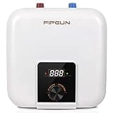 110V/115v/120V 1400-1500W Small Under Sink Tank 2.5 Gallon Water Heater Hot Storage,Mini Instant Electric RV TR Trailer Kitchen Compact Point-of-Use,2 PCs 16” Long 1/2”FIP Stainless Steel Hoses 9.5L