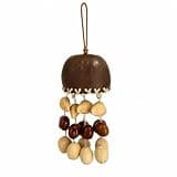 Handmade Natural Seed Rattle Wind Chime, Coconut Shell & Hemp Rope Hanging Ornament, Sound Bath Meditation Decor, Mindfulness Relaxation Chime, Yoga Zen Garden