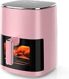 Bigleap Air Fryer,6-Quart with Viewing Window, 12-in-1 Functions - Air Fry, Roast, Reheat, Dehydrate, Bake, Steam, and More, 400°F Max Temperature, Pink