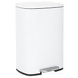 Dopinmin Kitchen Trash Can 13 Gallon Stainless Steel White Trash Can