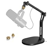 FieSuFengX Heavy Duty Desk Mic Stand, Height Adjustable Tabletop Microphone Holder with Shock Mount for Blue Yeti, Shure SM58, AT2020, Compact Desktop Stand for Studio Recording, Gaming, Meeting