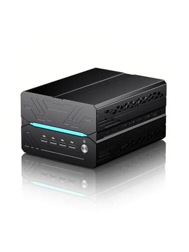 Thdeukoty AI Mini Gaming PC Ryzen 7 9800X3D, 32GB DDR5 1TB SSD, Desktop Computer with RTX 5060Ti 8G, Dual 2.5G LAN, Type-C, Win 11 Pro, WiFi 7, BT 5.4, Support Six Display