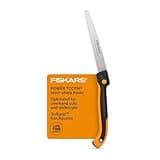 Fiskars Hand Saw, Folding Saw with Dual Position Locking Saw Blade for Overhand Cuts and Under Cuts and Power Tooth Blade with Triple Ground Teeth, Soft Grip 10-Inch Pruning Saw
