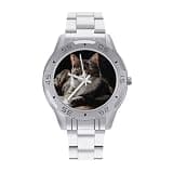NTVOWPZO Three-Hand Analog Stainless Steel Watches for Men Easy Reader