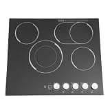 23 inch Electric Cooktop 4 Burner, Kid Safety Lock, Over Heating(Hard Wire)