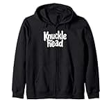 Knucklhead Black n White Text Zip Hoodie