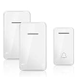 ONMYJFD Waterproof Doorbell No Battery LED Light 200M Home Cordless Bell EU Plug 1Button 2 Receiver Self-Powered