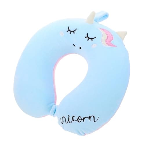 Levemolo U-Shaped Neck Support Pillow for Office Travel Comfortable Memory Foam Cushion for Portable Design for Car Airplane Use Unicorn Blue Color