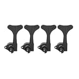 Guitar Bass Machine Heads 4pcs, String Adjustment Keys with Headstock Mounting Pins for Guitar and Bass Repair, Replacement Hardware, Music Room Setup Use (black)