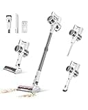 Comvtu Cordless Vacuums, 80,000PRM Powerful Motor Vacuum Cleaner and 2200mAH Rechargeable Battery up to 35 Mins Worktime, 2 Adjustable Modes, Detachable Parts, Wireless Stick Vacuum (Cloud White)