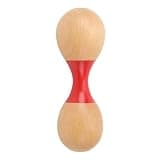 Tomotato Maraca Shaker Rattle Hand Percussion Instrument, Ergonomic Beech Wood Handle with Iron Beads for Clear Sound, 13cm Length for Party Performance Stage and Music Layering