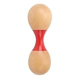 Tomotato Maraca Shaker Rattle Hand Percussion Instrument, Ergonomic Beech Wood Handle with Iron Beads for Clear Sound, 13cm Length for Party Performance Stage and Music Layering