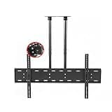 Adjustable Ceiling TV Mount Bracket, Double Pole Ceiling TV Stand for 60-120 Inch TVs, Fit Flat and Vaulted Ceiling
