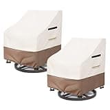 SoloToo Patio Chair Covers Waterproof Heavy Duty Patio Furniture Covers, 33W x 35D x 36H Inches Swivel Outdoor Chair Cover 2 Pack (Beige)