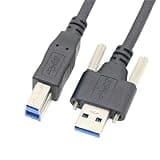CLXDKLKEQ 50pcs Industrial Camera Robot with Locking Screw USB 3.0 Square BM Printing Port Data Printer Connection Cable 30cm 50cm 1m 1.5m(Blue,1.8 Meter)
