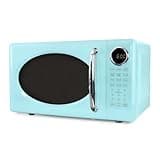 0.7 Cu Ft Retro Microwave Oven, 700W Countertop Microwave Oven With 8 Auto Cook Programs, Aqua - LED DISPLAY WITH DIGITAL CLOCK, 10 POWER LEVELS
