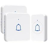 ONMYJFD Waterproof Doorbell 56 Tones 7 Volume Levels with 2 Receivers Outdoor Smart Home Door Bell Kit LED Flash