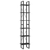 GKHPYURE 6-Tier Book Cabinet Gray 15.7x11.8x82.7 Inches Engineered Wood Bookshelf for Home Office Storage
