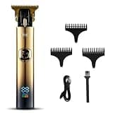 DAXXIN Hair Cutting Tool, USB Vintage 0mm Electric Hair Trimmer for Man Cordless Clippers Professional Beard Hair Cutting Machine Barber Rechargeable(Gold)