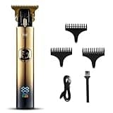 DAXXIN Hair Cutting Tool, USB Vintage 0mm Electric Hair Trimmer for Man Cordless Clippers Professional Beard Hair Cutting Machine Barber Rechargeable(Gold)