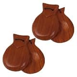 4 Pcs Mahogany Castanets Hand Clappers for Music Home Family Gathering Party