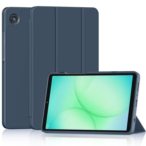All-New Case for Samsung Galaxy Tab A9 8 Inch 2023 DJ&RPPQ Smart Trifold Stand Case with Hard PC Back and Auto Wake/Sleep,Dark Blue
