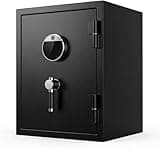 KAER Fireproof Safe Heavy Duty Fire Safe Box, Biometric Fingerprint & Digital Keypad Security Safe, Anti-Theft Electronic Steel Lock for Home Office Business Cash Jewelry Documents(Black)