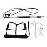 Odorkle 24 FT Telescoping Pressure Washer Wand Extension, Aluminum Power Washer Extension Wand with 7 Nozzle Tips, 3 Adapters, Support Harness, Gutter Cleaning Tools