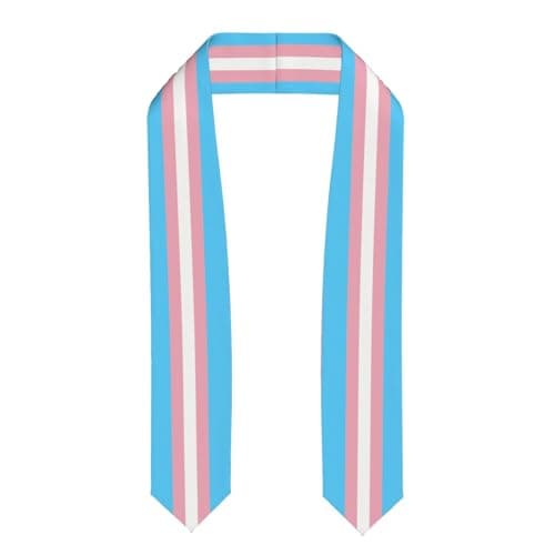 Rqzwdq Transgender Pride Flag Graduation Shawl Stole Scarf 36 * 5.1 Inches Graduate Honor Stole Class Of Graduation Sash Unisex Graduation Gifts