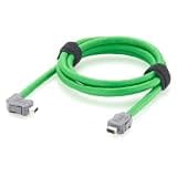 IX to IX Cat6A Industrial Ethernet Cable Right Angle IX40G-A-10S-CVL1 to IX40G-A-10S-CV 10Pin A Key 10Gbps Shielded for Industrial Automation, PLC, Machine Vision, Robotics (Downward, 1.5M/4.92FT)