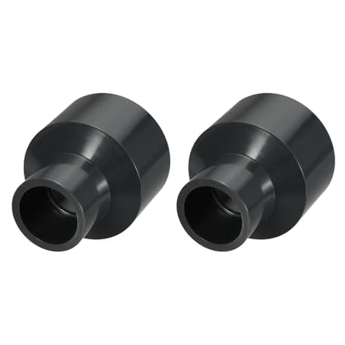 DTGN 2Pcs 2"x1" PVC Reducer Pipe Coupling Fitting, SCH80 (SOCxSOC) Furniture Grade PVC Slip Socket Connectors, Straight Pressure Pipe Fittings for Home Use, Irrigation, Black