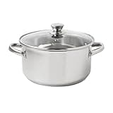 5-Quart Stainless Steel Oven with Glass Lid, Riveted Handles, Heavy Duty Tri-Ply Cookware Pot for Bread, Stews, Soups, Braising, Oven Safe up to 500°F, Dishwasher Safe, Silver,9.45L x 9.45W x 4.88H