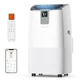 Temprium 14,000 BTU Smart Portable Air Conditioner for Large Rooms up to 750 Sq.ft, 41dB Quiet Efficient AC Unit with App & Voice Control, 4-in-1 Cooling, Dehumidifier, Fan, No-Drain Self-Evaporating