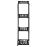 KGHFDVB Poly Rattan Storage Shelf, 11.8x11.8x47.2 Inch Compact Black Storage Rack for Kitchen, Laundry, Bathroom, Living Room Bookshelf or Patio Plant Display Stand