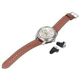 Omquot Smartwatch with Earbuds Vivid HD Screen Fitness Tracker Music Playback for Active Lifestyle 1.52 Inch Multifunction (Silver Brown)