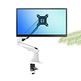 Monitor Arm Single Monitor Desk Mount Long Arm Monitor Stand Mount with Gas Spring Wall-Mounted Height Adjustable Bracket for 15"-27" Screen Monitor Mount(Blank Grey)