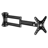 Wall Mount Folding Monitor Bracket with Retractable Arm, Full Motion Swivel ±90° and Tilt, 360° Rotation, Aluminum Alloy, Universal for 75/100mm VESA, Supports up to 22 lbs or 10 kg