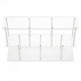 XEVALDRIC 3-Tier Acrylic Low Bookshelf 11.8''D X 47.2''W X 24.6''H Cube Organizer Shelf with Large Storage Easy Assembly for Home Office Living Room Bedroom