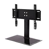 UWYTGF Table Top Tv Stand,Height Adjustable Tv Stand Mount with Tempered Glass Base,Tabletop Tv Base for 26-32 Inch LCD Led Tvs/Monitor/Pc