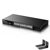 24 Port 2.5Gb Ethernet Network Switch 24 x 2.5 Gigabit Base-T Port | 2 x 10G SFP+ | Compatible with 10-100-1000Mbps | Fanless Metal Internet Switch | 19 Inch Rack Mount | 160G Bandwidth
