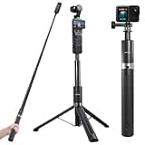 REYGEAK 59-Inch Invisible Selfie Stick Tripod for Insta360 | Extension Pole for DJI Osmo Action 6/5Pro/4/Pocket 4/3, for GoPro | Waterproof Handle with Tripod Base, 2-in-1 Portable Grip