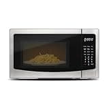 Stainless Steel Microwave Oven Multi Function Programmable 1.1 Cu Ft 1000-Watt Kitchen Appliance With Sleek Silver Finish And E
