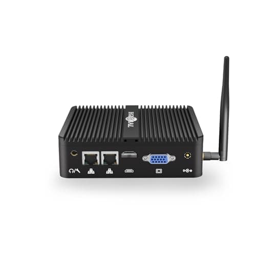 EGSMTPC Fanless Mini PC, Industrial PC Pentium Silver J5005, 8GB RAM, 256GB SSD, Windows 11 Pro, HD VGA Dual Display, 2 RS232 COM, Dual Gigabit Ethernet, WiFi 5, BT