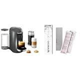 Breville Nespresso Vertuo Plus Deluxe Coffee and Espresso Maker, Titan with Aeroccino Milk Frother + Nespresso Descaling Kit