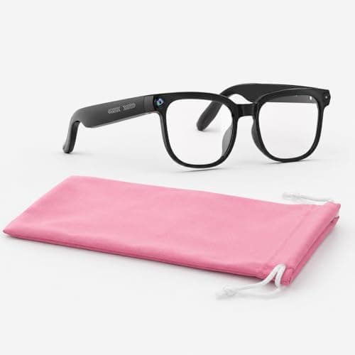 SGUKZF AI Smart Glasses with Camera (Blush Pink Glasses Pouch Included)